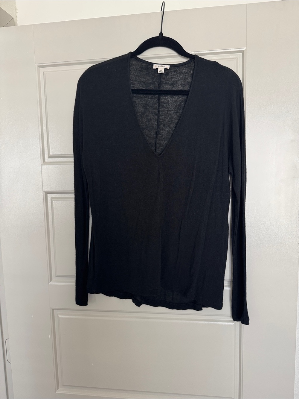 WILFRED Black V-Neck Long Sleeve Women's Top, XXS